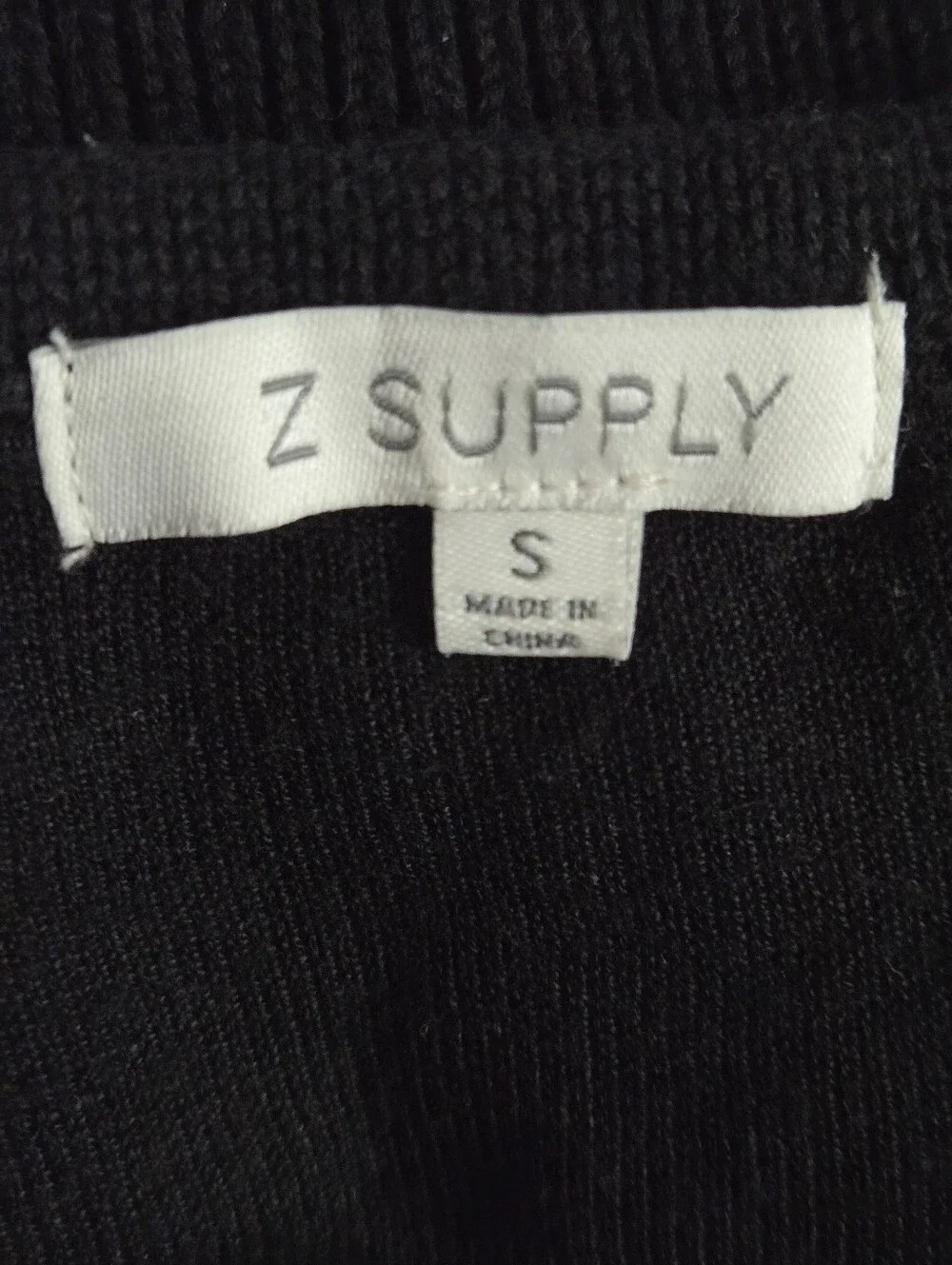 Z Supply Black Knit Square-Neck Tank Size Small